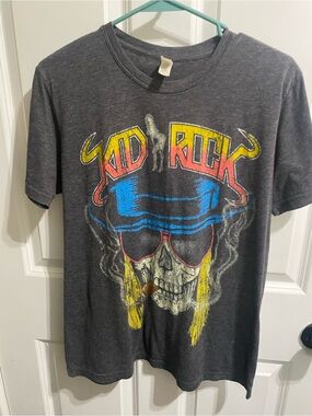 Next Level Apparel Charcoal Skull Tee with Yellow & Blue Accents
